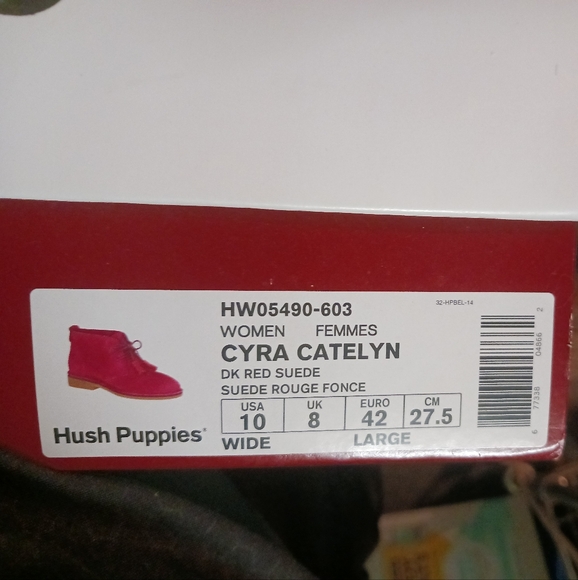 Hush Puppies Women's Cyra Catelyn Boots 5490-603 Dk Red Suede NIB Sz US10/EU42 - Picture 9 of 12